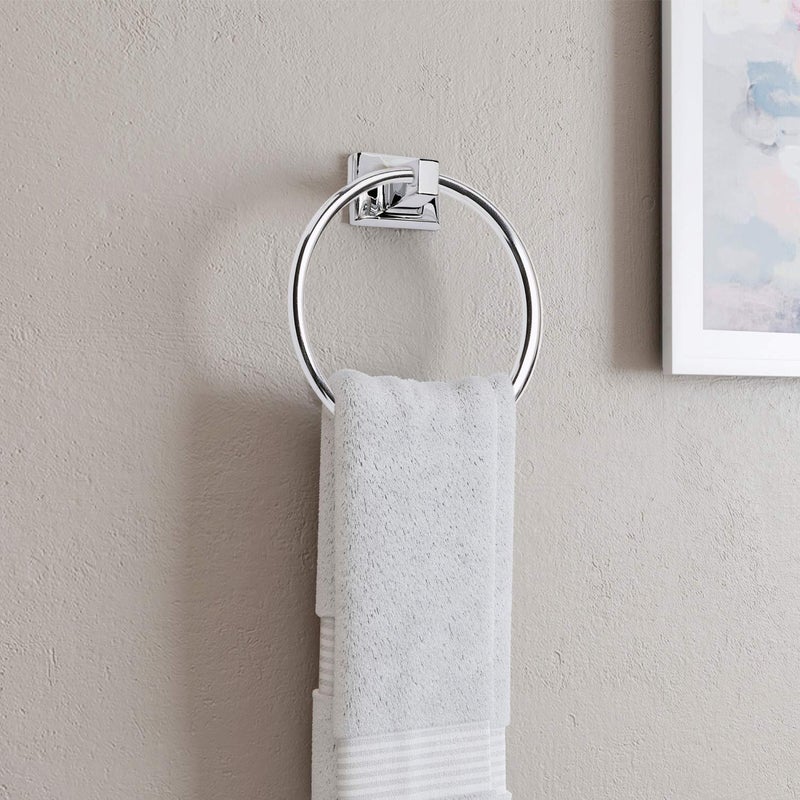 Design House Millbridge Towel Ring, Concealed Screws, Standard Wall Mount, Easy Installation, Polished Chrome, 6 in, 5.91 in L x 6.44 in W x 1.65 in H, Item 533091 - Image 2